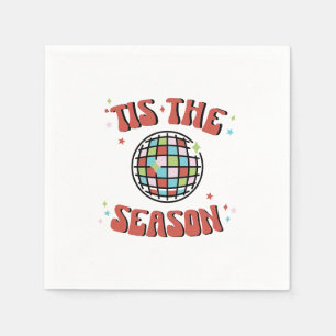 Colourful Groovy Retro Disco Christmas Party Paper Napkin