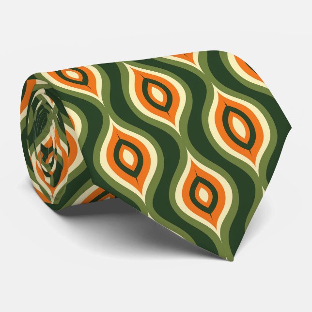 Colourful Groovy Retro Neck Tie (Rolled)