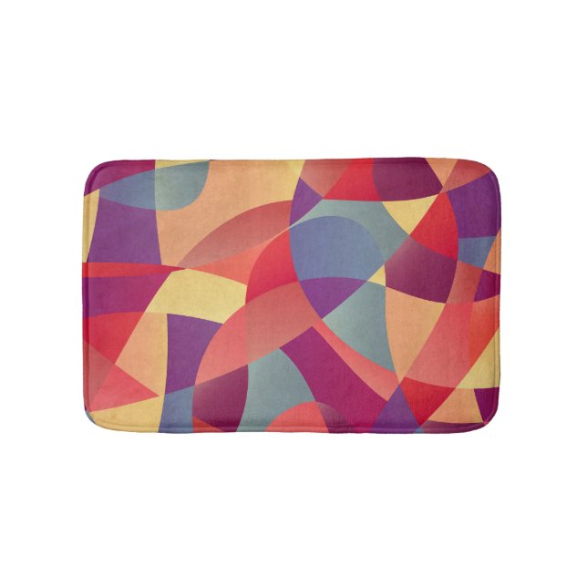 Colourful Grunge: Geometric Triangles Background Bath Mat (Front)