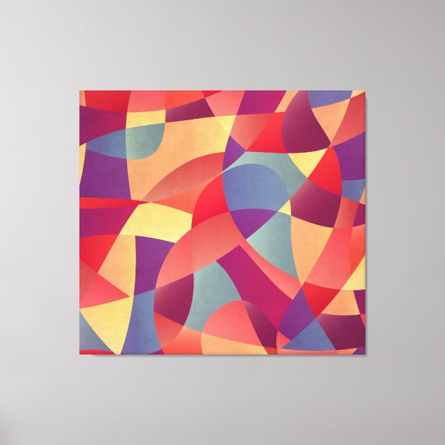Colourful Grunge: Geometric Triangles Background Canvas Print (Front)
