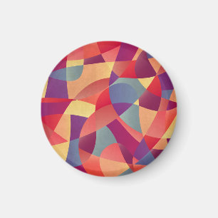 Colourful Grunge: Geometric Triangles Background Magnet