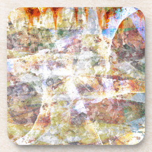 Colourful grunge graffiti coaster
