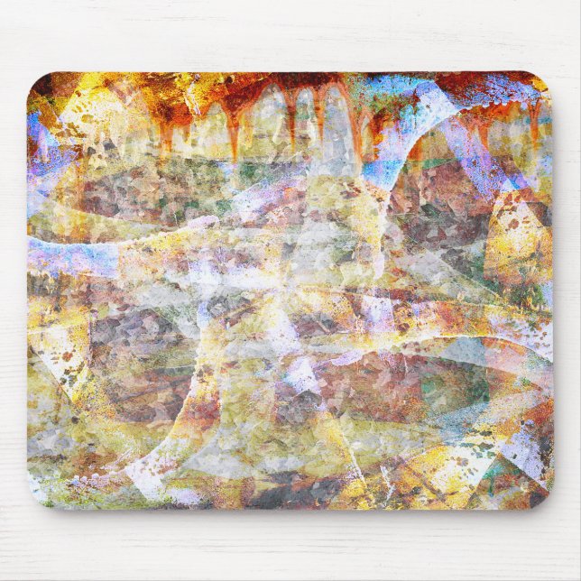 Colourful grunge graffiti mouse pad (Front)