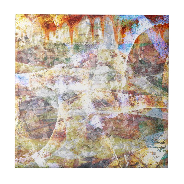 Colourful grunge graffiti tile (Front)