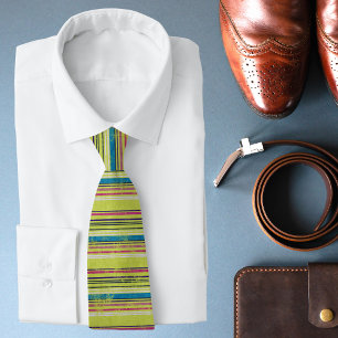 Colourful Grunge Stripe Modern Pattern Stylish Tie