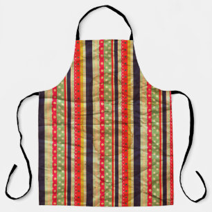Colourful grunge stripes seamless pattern apron
