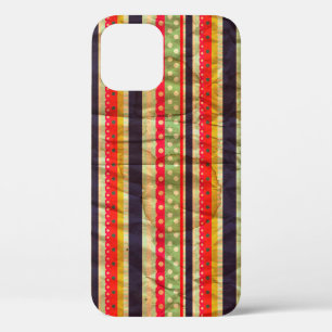 Colourful grunge stripes seamless pattern iPhone 12 case