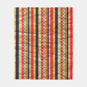 Colourful grunge stripes seamless pattern fleece blanket