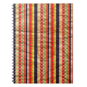 Colourful grunge stripes seamless pattern notebook