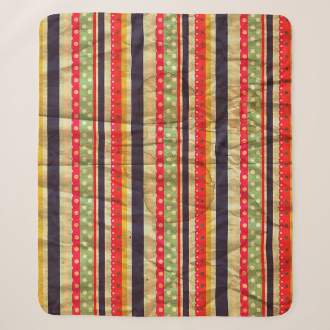 Colourful grunge stripes seamless pattern sherpa blanket (Front)