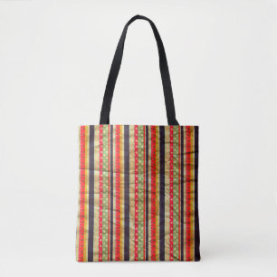 Colourful grunge stripes seamless pattern tote bag