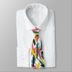 Colourful Grungy Brushstrokes Pattern Tie