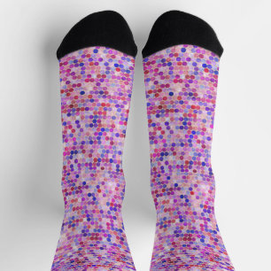 Colourful Grungy Circles Socks