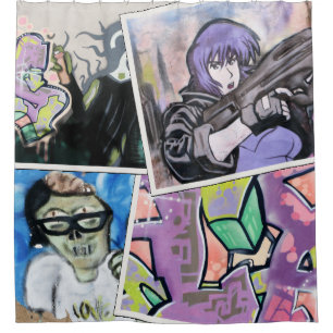 Colourful Grungy Street Art Collage