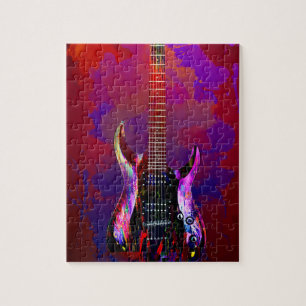 Colourful guitar jigsaw puzzle