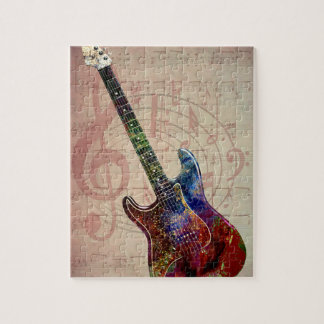Colourful guitar jigsaw puzzle