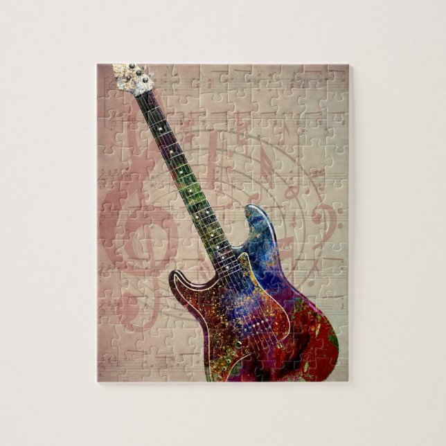 Colourful guitar jigsaw puzzle (Vertical)