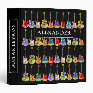 Colourful guitar music binder