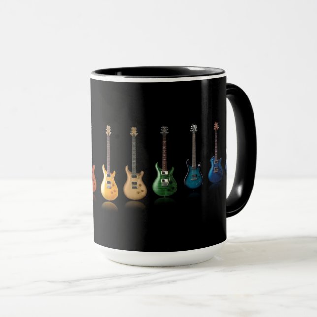 Colourful Guitar Player Music Lover Mug (Front Right)
