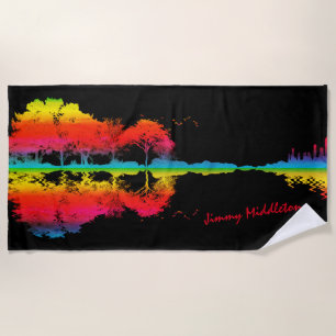 Colourful Guitar Scene - Signature Beach Towel