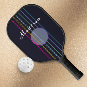 Colourful Guitar Strings Modern Personalized Pickleball Paddle