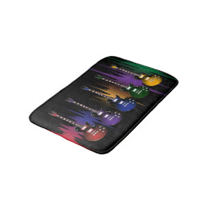 Colourful Guitars Bath Mat