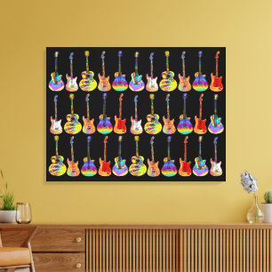 Colourful Guitars Canvas Print