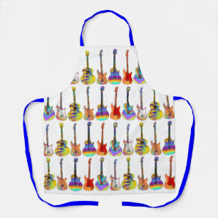 Colourful Guitars Pattern Apron