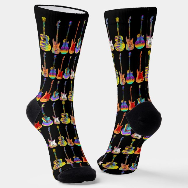 Colourful Guitars Socks (Angled)