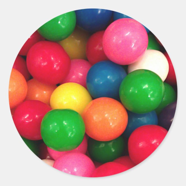Colourful Gum Ball Candy Classic Round Sticker (Front)