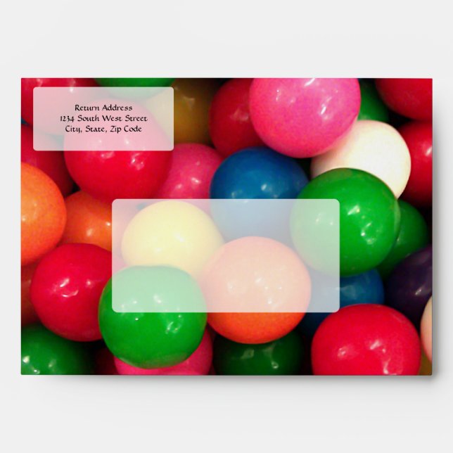 Colourful Gum Ball Candy Envelopes (Front)