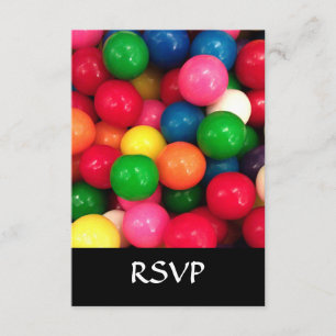 Colourful Gum Ball Candy RSVP Card