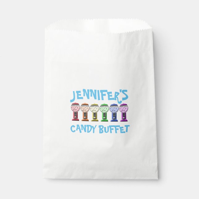 Colourful Gumball Jars Candy Buffet Custom Favour Bag (Front)