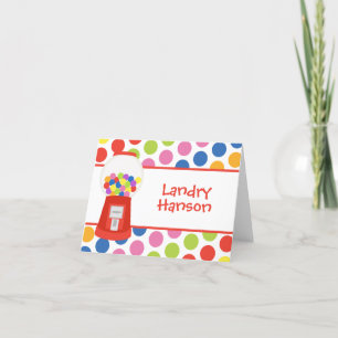 Colourful Gumballs Personalized Folded Note Cards