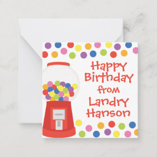 Colourful Gumballs Personalized Gift Enclosure Car Card