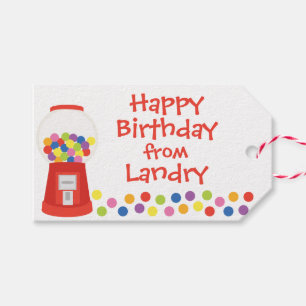 Colourful Gumballs Personalized Gift Tags