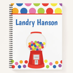 Colourful Gumballs Personalized Spiral Notebook