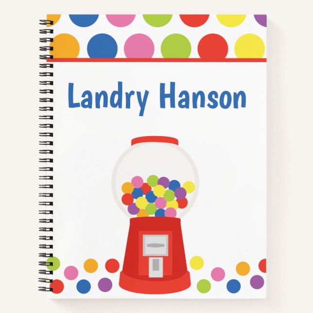 Colourful Gumballs Personalized Spiral Notebook (Front)