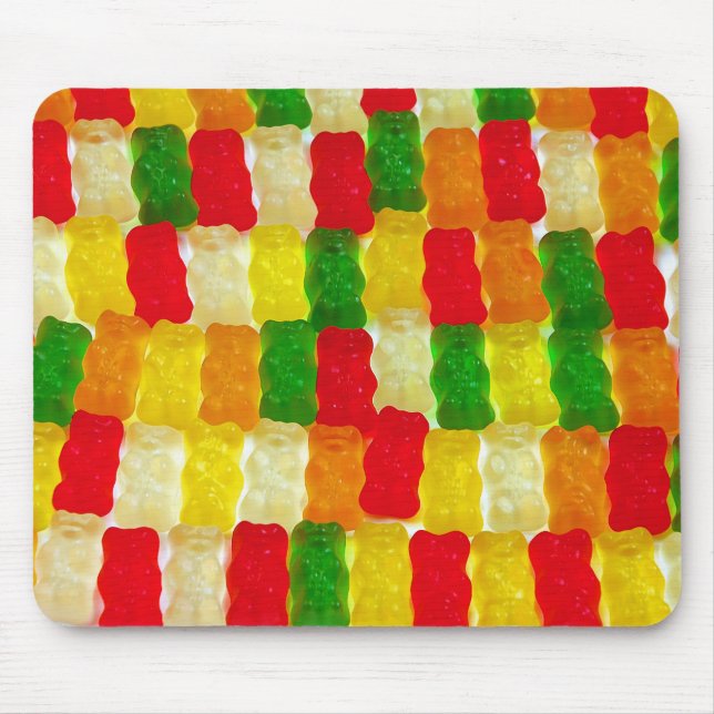 Colourful gummi bear candy mouse pad (Front)