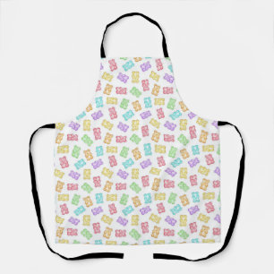 Colourful Gummy Bear Pattern   Cute Candy Rainbow  Apron