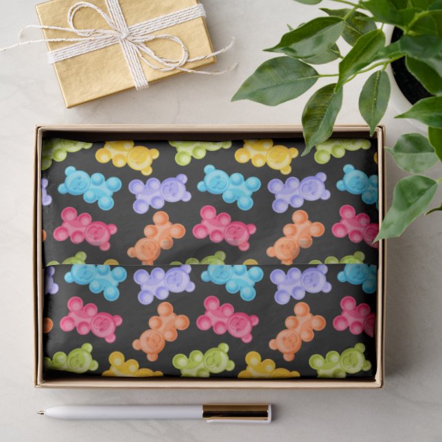 Colourful Gummy Candy Bears  Tissue Paper (Gift)
