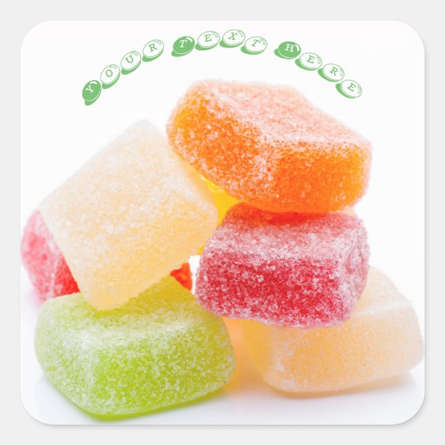 Colourful Gummy Square Sweets Sticker (Front)