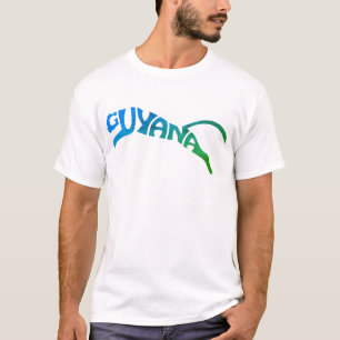 Colourful Guyana Panther Illustrated Typography Ar T-Shirt