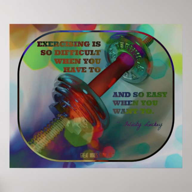 Colourful Gym Poster with Weights 011 (Front)
