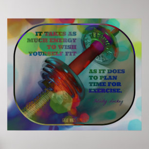 Colourful Gym Poster with Weights 017