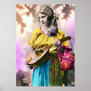 Colourful Gypsy Girl 20" x 28" Poster