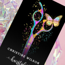 colourful hairdresser scissors butterfly