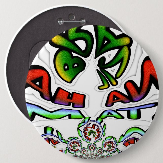 Colourful Hakuna Matata Graffiti Art Print 6 Inch Round Button (Front & Back)