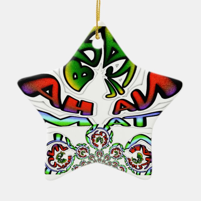 Colourful Hakuna Matata Graffiti Art Print Ceramic Ornament (Front)