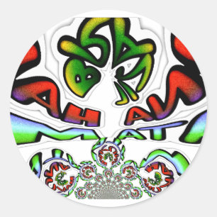 Colourful Hakuna Matata Graffiti Art Print Classic Round Sticker